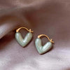 Vintage Red Enamel Love Heart Hoop Earrings For Women Elegant Dripping Oil Temperament Earrings Wedding Jewelry Gifts - Image 11
