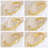 Stainless Steel Cuff Bracelet on Hand Women Geometric Flower Leaves Eye Adjustable Open Gold Color Bangle Jewelry - Image 1