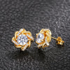 Dainty Gold Color Cubic Zirconia Stud Earrings for Women Contracted Design Bridal Wedding Earrings Jewelry - Image 5
