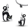 Silver The Twelve Zodiac Signs Cat Flower Earrings Pendant Necklace For Women's Jewelry Birthday Gift - Image 3