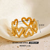 Hollow Heart Open Ring in Stainless Steel Adjustable - Image 18