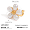Stainless Steel Openwork Ring with Sculpted Folds in Gold-Tone - Image 9