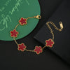 Botanical Plum Blossom Stainless Steel Five-Leaf Flower Adjustable Bracelet Simple For Woman Girls Wedding Party Jewelry Clover - Image 9