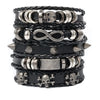 Punk Multilayer Antique Leather Bracelet Set Skull Eye Star Charms Hiphop Rock Y2K Vintage Pu Gothic Wristband Man Goth Jewelry - Image 3