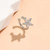 Crystal Flower Ear Cuffs in Gold-Tone or Silver-Tone - Image 2
