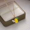 Cute Yellow Fruit Lemon Little Flower Green Leaf Pendant Necklace for Women Earrings Jewelry Gifts - Image 2