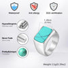 Men's Square Stone Ring,Stainless Steel Turquoise Tiger Eye Stone Ring,Silver Color Thumb Ring Signet Ring Gift - Image 5