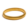 Stainless Steel Link Bangle with Rounded Profile in Gold-Tone or Silver-Tone - Image 12