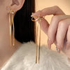 Bowknot Drop Earrings Statement Jewelry Girls Gift Long Tassel Bow Earrings for Women Stainless Steel Flat Snake Chain - Image 2
