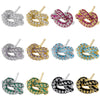 Multicoloured Zirconia Stud Earrings Women's Dazzling Round Knot Earrings Wedding Party Jewellery Gift - Image 1