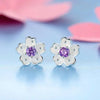 Silver Color Cherry Blossom Flower Cubic Zirconia Stone Jewelry Sets for Women Floral Necklace Bracelet Earring Ring Wedding Set - Image 7