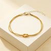 Double Snake Chain Love Knot Bracelet for Women Men Stainless Steel Gold Color Minimalist Bracelets Couple Jewelry Gift - Image 2