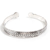 Antique Silver-Tone Open Cuff Bracelet with Snake and Floral Motifs - Image 16