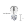 Titanium 16G Heart CZ Threaded Labret 3mm/4mm/5mm CZ Cartilage Tragus Helix Nose Stud Piercing Jewelry - Image 11