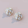 Elegant Pearl White Black Camellia Earrings Ladies Temperament Retro Earrings Birthday Gifts - Image 8