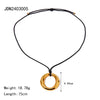 Geometric Pendant Necklace with Wax Cord and Metal Finish Options - Image 11