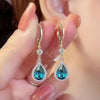 Korean Zircon Water Drop Earrings for Women Shiny Crystal Long Pendant Dangle Earring Wedding Party Jewelry Gifts - Image 2