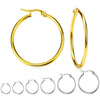 1Pair 10-100mm Classic Small/Big Hoop Earrings for Women Stainless Steel Simple Jewelry - Image 1