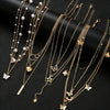 Elegant Multi-layered Necklace Set for Women Vintage Zircon Pearl Heart Butterfly Star Moon Pendant Necklace Jewelry - Image 10