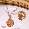 Unique 316L Stainless Steel Star Moon Evil Eye Zircon Necklace Ring Gold Plated Jewelry For Women - Image 6