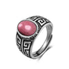 Vintage Black Onyx Silver Rings Retro Silver Oval Black Rings Tiger Eye's Jewelry Tail Rings For Men - Image 10