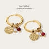 Yachan Gold Plated Stainless Steel Hoop Earrings for Women Tap Texture Metal Pearl Charms Earring Jewelry Gift - Image 1