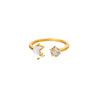 Unique Small Flower Stainless Steel Women's Ring Gold Color Anti Fading Cubic Zirconia Ring Wedding Jewelry Vacation Accessories - Image 12