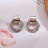 Gold SIlver Color Knot Hoop Earring For Women Shiny Plating Earring Stud Cute Daily Wear Jewelry Gift - Image 6