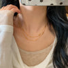 Double-Layer Chain Necklace with Geometric Pendant Options - Image 37