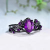 Two-Piece Zinc Alloy Ring Set with Colored Stone Details - Image 3