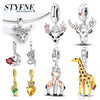 Silver Charms Sika Deer Elk Leopard Lion Monkey Beads Fit Charm Bracelet Making Pendants Gift - Image 1