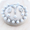 Silver Jewelry Sets Bridal Black Pearls White CZ Ring Bracelets Earrings Pendants Necklace Set Women Wedding Jewelry - Image 10