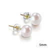 Round Imitation Pearl Stud Earrings 5mm to 10mm - Image 5