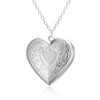 Silver Color Love Heart Photo Frame Pendant Necklace For Women I Love You Flower Pattern Heart Openable Locket Necklace Jewelry - Image 20