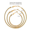 2mm 316L Women's Simple Metal Hoop Earrings, Chic Round Earrings, Piercing Jewelry for Women, Girls, Retro Party Weddings - Image 3