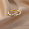 Thin Cubic Zirconia Stacking Ring in Gold-Tone Stainless Steel Adjustable - Image 43