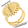 1/2pcs Mix Silver/Gold Color Oval Flower Sun Ring Stainless Steel Rings For Women Men Accessories Round Blank Cobochons Settings - Image 25
