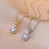 Classic Green Red Stone Round Pendant Clavicle Necklaces For Women Antique Gold Color White Zircon Wedding Engagement Choker CZ - Image 5