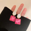 Asymmetric Blue Square Drop Earrings For Women Rhinestone Water Ripple Charms Pendant Earrings Designed Jewelry Gifts - Image 8