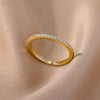 Thin Cubic Zirconia Stacking Ring in Gold-Tone Stainless Steel Adjustable - Image 36