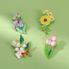 Creative Cartoon Plants Flowers Metal Enamel Badge Pin Garden Style Greenery Sunflower Clothing Bag Accessories Brooch Jewelry - Image 1
