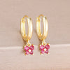 2Pcs 12 Constellation Birthstone Little Gold Plated Ear Hoop Earrings Cubic Zirconia Butterfly Pendant Party Wedding Jewelry - Image 16
