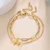 Stainless Steel Bohemia Gold Color Aircraft Anklets Two Layer Foot Legs Anklet Foot Chain Jewelry Accessories Gifts - Image 3