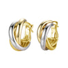 Metallic Two-tone Style Hoop Earrings Female Daily Wearable Cross Design Jewelry Chic Low-key Accessories for Daily Life - Image 6