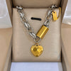 Heart Detail Necklace or Bangle in Two-Tone Stainless Steel Style - Image 27