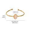 Stainless Steel Green Oval Stone Bracelet for Women Gold-plated Open Bangle Vintage Bohemian Jewelry Holiday Beach Party Gift - Image 6