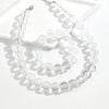 Two-Piece Acrylic Bead Necklace and Bracelet Set with Geometric Shapes - Image 35