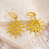 Vintage Sun Geometric Drop Earrings for Women Golden Stainless Steel Aesthetic Jewelry Gift - Image 5
