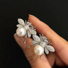 Simulated Pearl Bee Stud Earrings with Crystal Cubic Zirconia Cute Animal Earrings Daily Wear Women Jewelry - Image 4