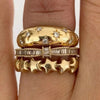 3PCS Star Shaped Synthetic Zirconia Bow Multi Layer Ring Women's Banquet Party Jewelry Accessories Gifts - Image 1